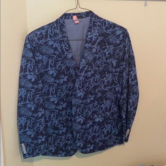 Izod Island Blue Print Jacket 42R - Picture 1 of 3